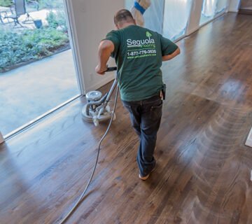 Beverly Hills cupped wood floors refinishing staining